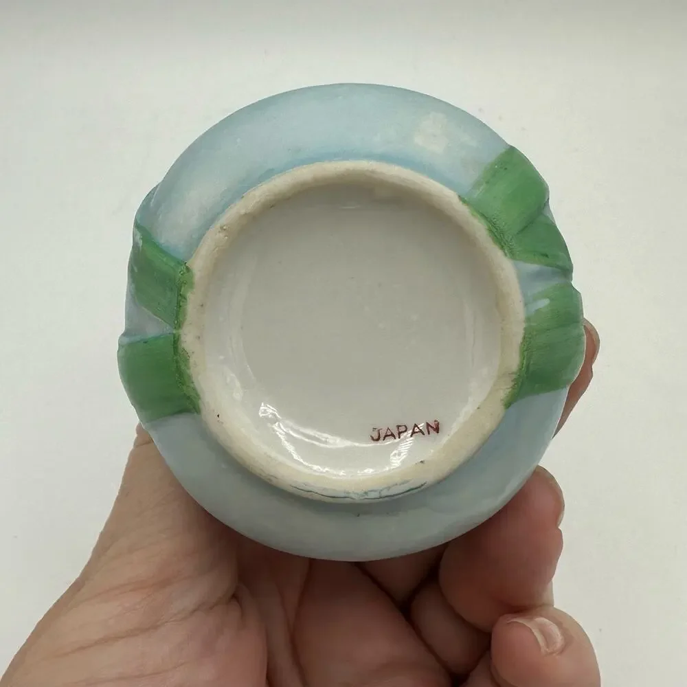 Vtg Trico Hand Painted Nagoya Japan Floral Mini Vase